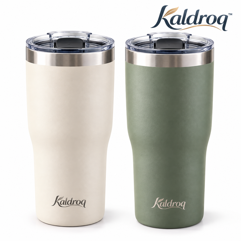 Kaldroq™ HaloSip 20 oz Ceramic-Lined Insulated Tumbler with Slide Lid – Stainless Steel Travel Coffee Cup