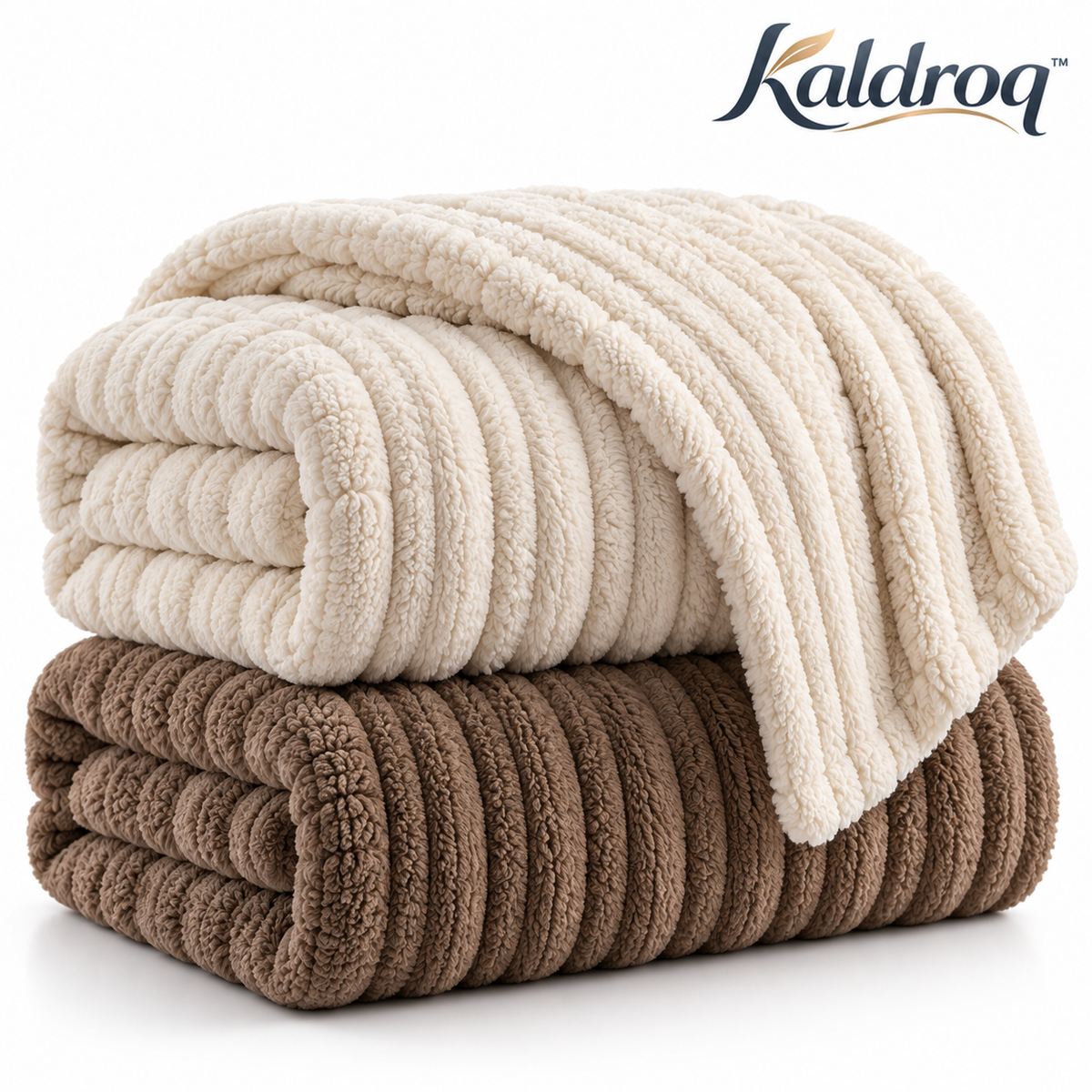 Kaldroq™ HearthLine 50 x 60 in Ribbed Chenille Throw Blanket – Soft Textured Sofa & Bed Throw