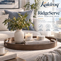 Kaldroq™ RidgeServe 17 in Oval Serving Tray – Raised-Rim Wood-Finish Coffee Table & Ottoman Tray